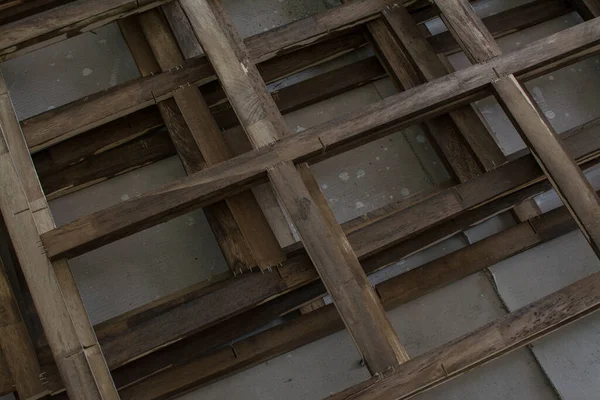 Dřevěný Rám Zeď Vnitřní Konstrukce Místě — Stock fotografie