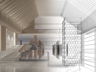 dahili salonun tasarımı, 3D görüntüleme