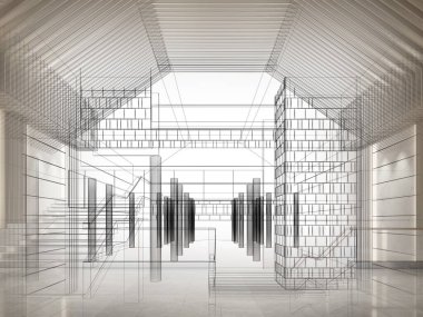 dahili salonun tasarımı, 3D görüntüleme