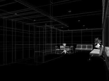 İç resepsiyonun çizimi