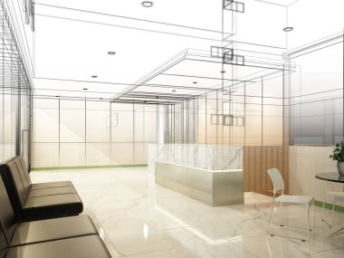 İç resepsiyonun çizimi