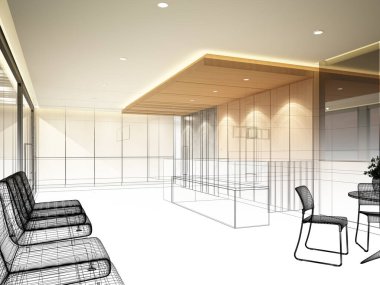 İç resepsiyonun çizimi