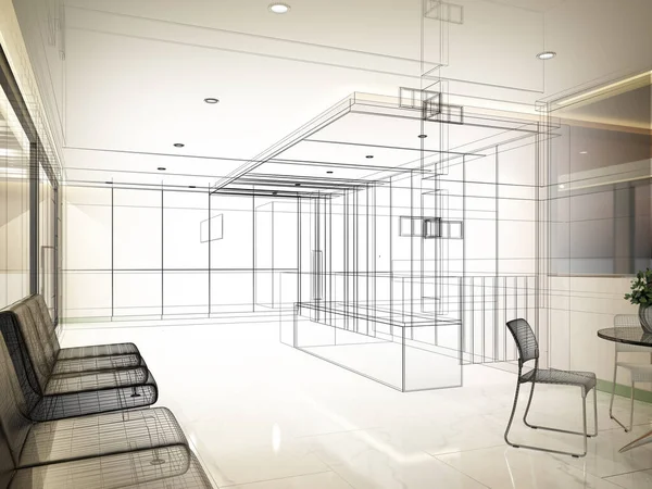 Sketch Design Interior Reception — Stock Photo, Image