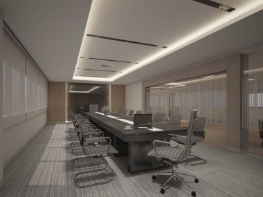 İç konferans odasının 3D görüntülemesi