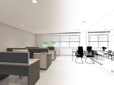 İçişleri ofisinin 3D görüntülemesi