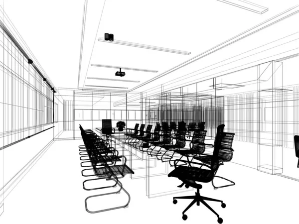 Rendering Interior Conference Room — Stock Photo, Image