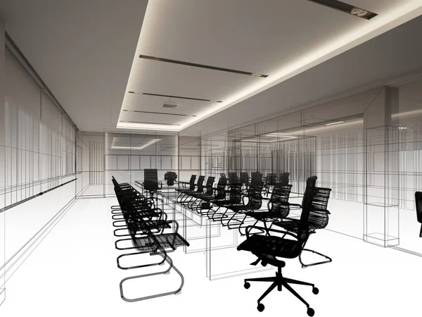 Rendering Interiör Konferensrum — Stockfoto