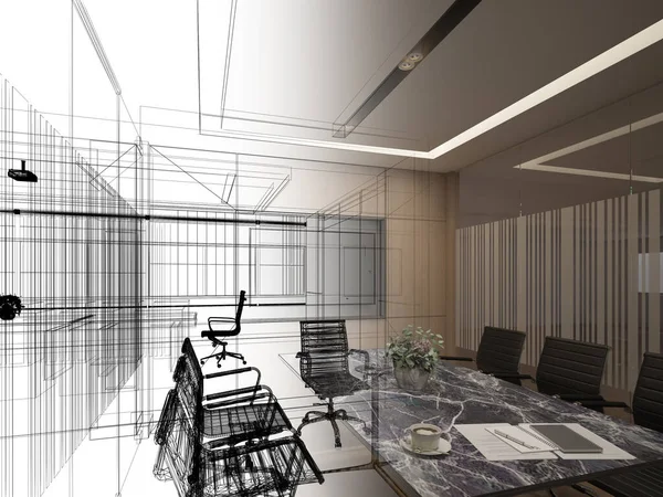 Rendering Interior Conference Room — Stock Photo, Image