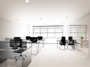 İçişleri ofisinin 3D görüntülemesi