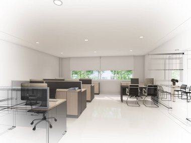 İçişleri ofisinin 3D görüntülemesi