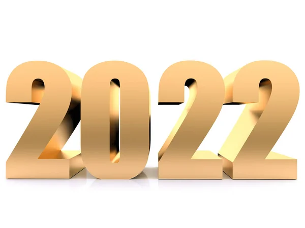 New Year 2022 Rendering White Background — Stock Photo, Image