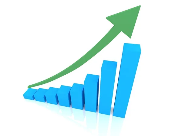 Affärsgrafen Vit Rendering — Stockfoto
