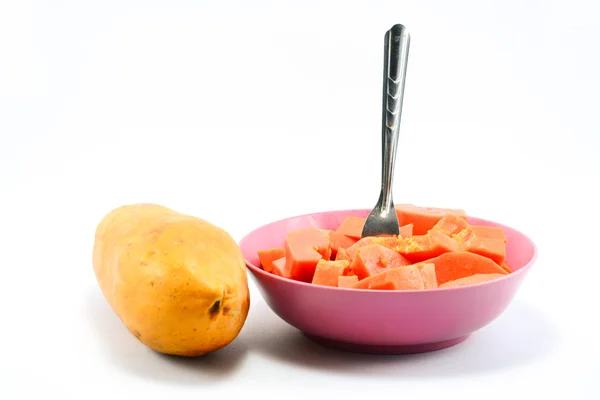 Papaya isolate on white background — Stock Photo, Image