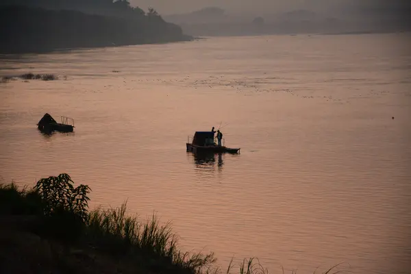 Twilight of Khong river in Chaingkhan, Thailand — Stock Photo, Image