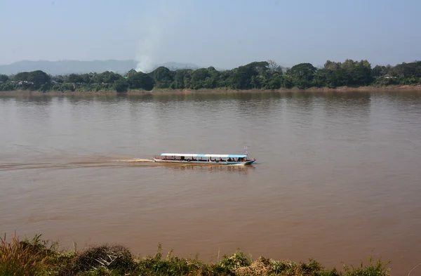 Boat on Khong river in Chaingkhan, Thailand — Stock Photo, Image