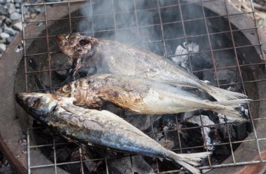 Barbekü ızgara balık