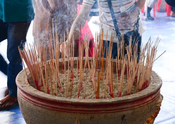 Joss sticks in to pot — Stock Photo, Image