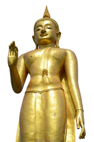 Standbeeld Boeddha isoleren op witte achtergrond — Stockfoto