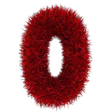 Kırmızı ot kavramı numaraları. beyaz izole.