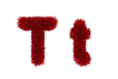 Kırmızı ot harfler, üst ve küçük