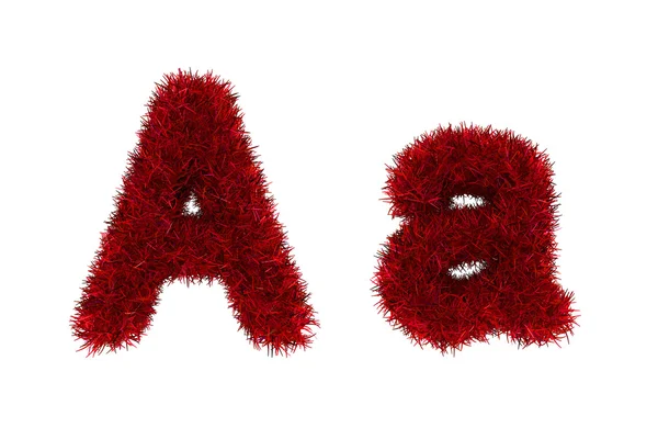 Red grass letters, upper and lowercase — Stock Photo, Image