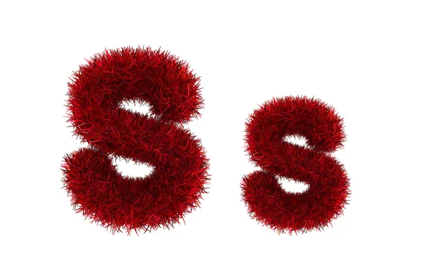 Rode gras letters, hoofdletters en kleine letters — Stockfoto