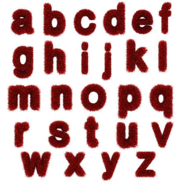 Letras minúsculas del alfabeto de hierba gred aisladas sobre fondo blanco — Foto de Stock