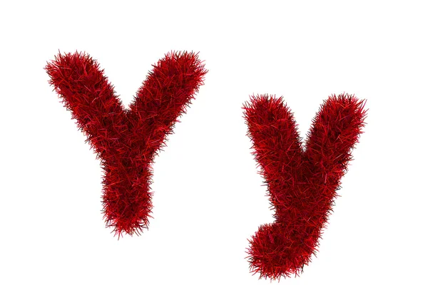 Kırmızı ot harfler, üst ve küçük — Stok fotoğraf
