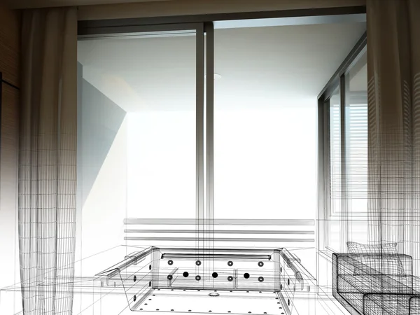 Abstract sketch design of interior bathroom — Stock Photo, Image