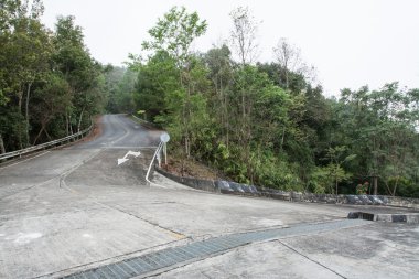 Kuzeyinde Tayland Doi Mae Salong dağ yolda