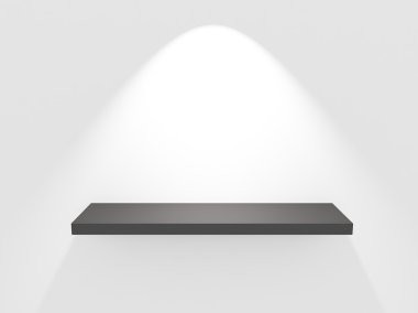 Beyaz duvar, 3d boş balck rafta