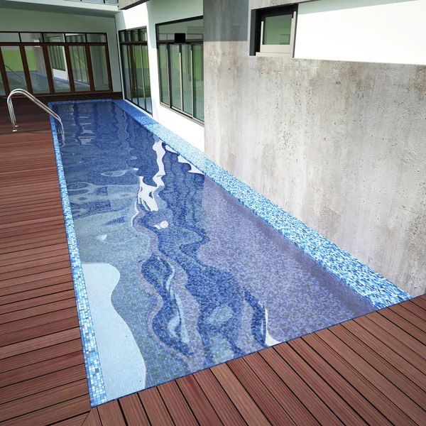 3D render arka bahçesinde Yüzme Havuzu