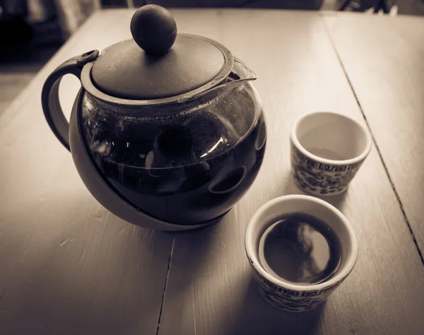 The time of tea break in Sepia — Stock Photo, Image