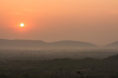 Dağ, Mae wong Milli Parkı kurbağa ile görünümünü yukarıda gündoğumu