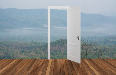 Açılış kapının arkasında, 3d manzara