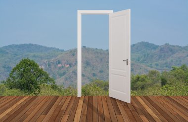 Açılış kapının arkasında, 3d manzara