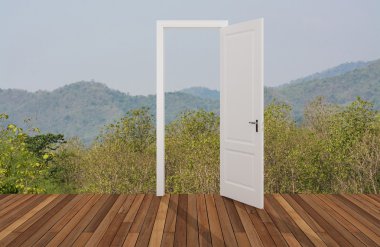 Açılış kapının arkasında, 3d manzara
