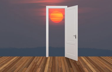 Açılış kapının arkasında, 3d manzara
