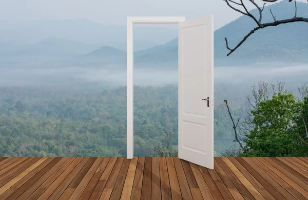 Пейзаж за дверью, 3D — стоковое фото
