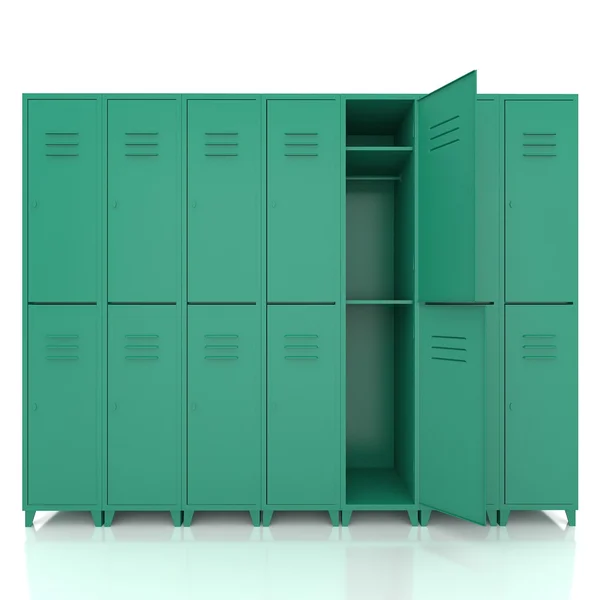 Verde armários vazios isolar no fundo branco — Fotografia de Stock