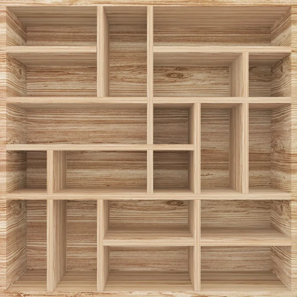 3D Holzregale für Vitrinen — Stockfoto