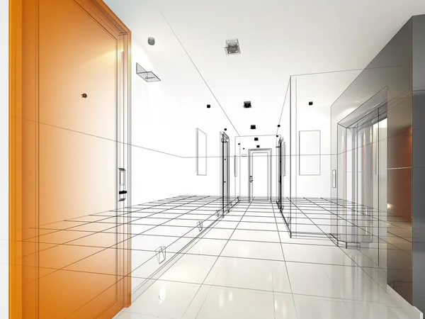 Ketch ontwerp van interieur hall — Stockfoto