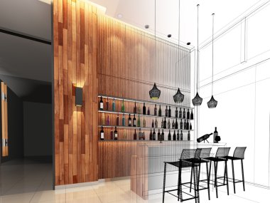 Kroki tasarlamak sayaç Bar, 3dwire çerçeve