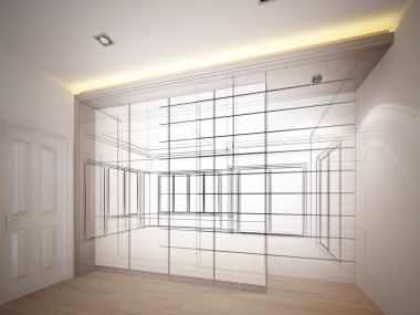 iç tasarımını soyut kroki