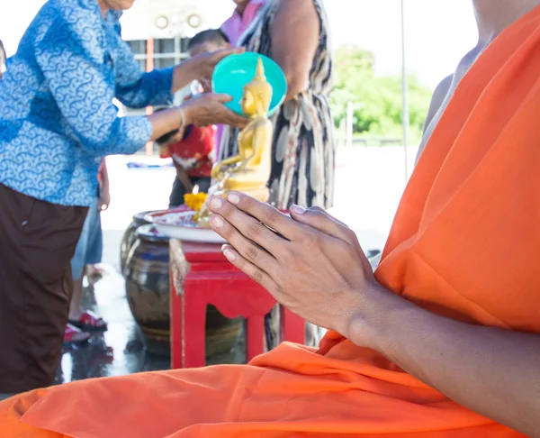 Pray, the monks and religious rituals in thai ceremony — Stock Photo, Image