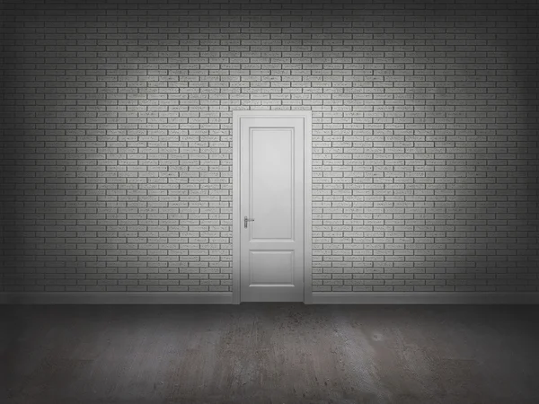 Дверь на кирпичной стене, 3d — стоковое фото