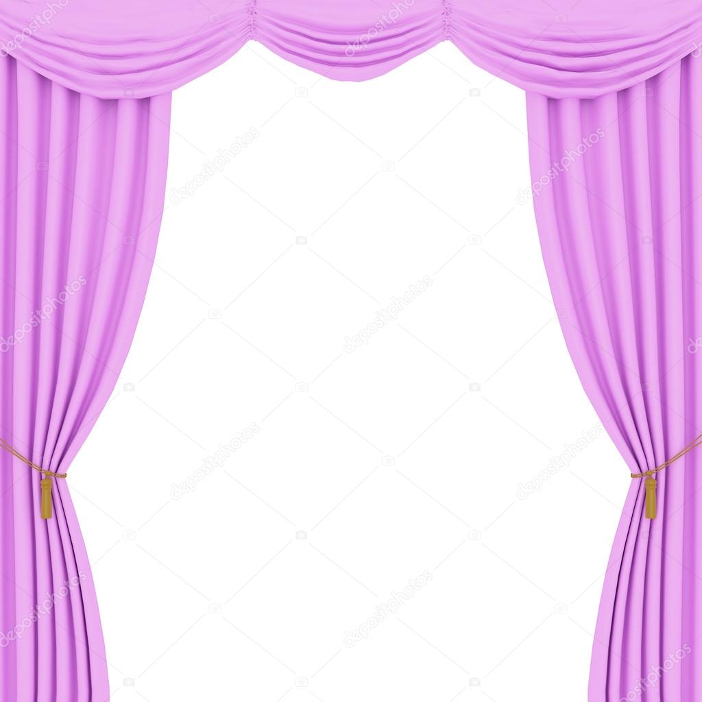 Pink curtains on a white background Stock Photo by ©yaryhee 77806744