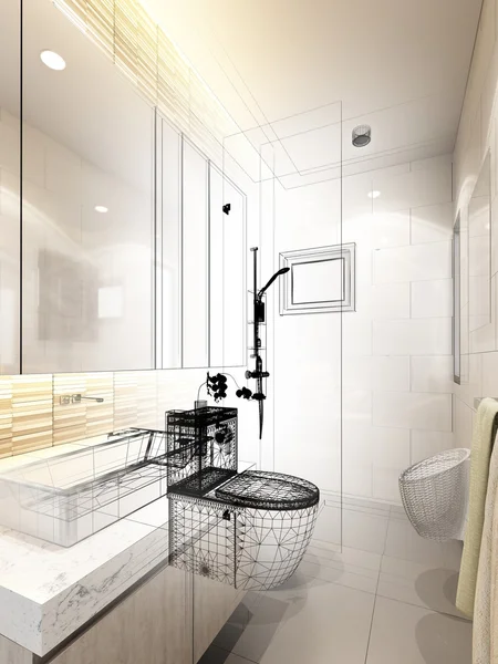 Iç banyo 3D render — Stok fotoğraf