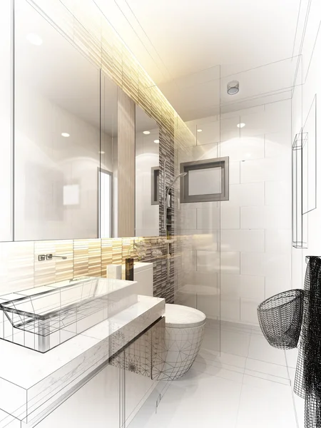 3D-Rendering der Inneneinrichtung Badezimmer — Stockfoto