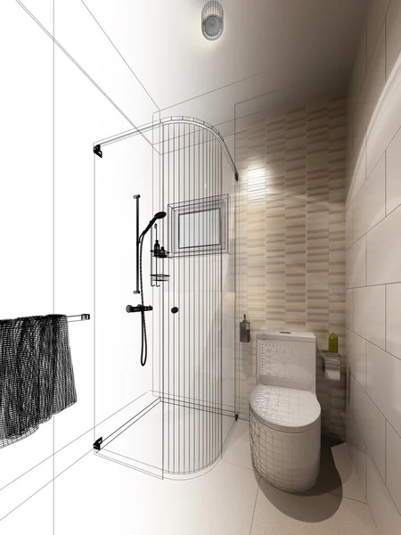 Iç banyo 3D render — Stok fotoğraf